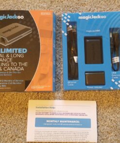 magicJackGO 2017 VOIP Phone Adapter Portable Home and On-The-Go Digital Phone Service. Make Unlimited Local & Long Distance Calls to The U. S. and Canada. NO Monthly Bill. 2017 (1 Pack) 40 81mj2XmU6TL