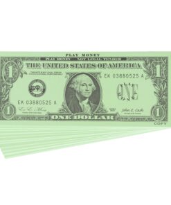 Alternative view of LEARNING ADVANTAGE One Dollar Play Bills - 100 $1 Paper Bills - Realistic Dollar Design and Size - Teach Currency, Counting and Math with Fake Cash $1 Bills