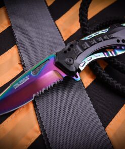 Tac Force- TF-705 Series - Bottle Opener, Glass Punch and Pocket Clip, Tactical, EDC, Rescue Rainbow 32 81mlQL0luPL