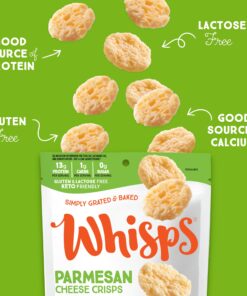 Whisps Cheese Crisps Parmesan Cheese | Protein Chips | Healthy Snacks | Protein Snacks, Gluten Free, High Protein, Low Carb Keto Food (10.8 Oz) 10.8 Ounce (Pack of 1) 9 81mlq2BneaL