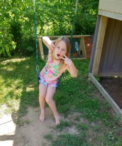 Swing-N-Slide Heavy Duty Green Swing Seat - 58" Vinyl Coated Chain Backyard Playground Swing for Replacement or Accessories 21 81mmez taLL