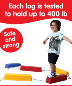 edxeducation Step-a-Logs - Supplies for Physical Play - Indoor and Outdoor - Exercise and Gross Motor Skills - Stackable - Build Coordination 18 81mn ueLj9L