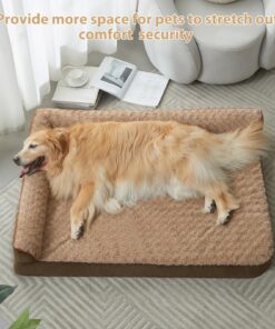 BFPETHOME Orthopedic Dog Beds for Medium Dogs - Waterproof Sofa Dog Bed with Removable Washable Cover, Medium Dog Bed with Waterproof Lining and Nonskid Bottom,Pet Bed for Large Dogs. 30.0"L x 20.0"W x 6.5"Th Beige Coffee 7 81mnNnrALGL