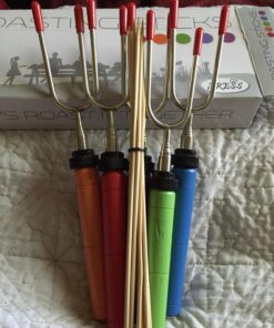 Marshmallow Roasting Sticks kit-Telescoping Stainless Steel Cookware Set Forks for Smores & Best Camping Accessories for Kids Over Campfire & Hot Dog Fire Pit Cooking 45 81mnetRVL