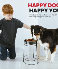 SPOT Elevated Dog Feeder, Stainless Steel, Single Bowl, Hygienic, Easy to Clean, Promotes Proper Posture, Ideal for Medium and Large Breeds, 14-Inch 28 81mnnwJeudL