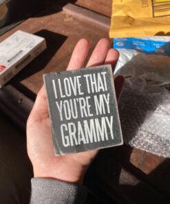 Primitives by Kathy 27215 Pinstripe Trimmed Box Sign, 2.5 x 3-Inches, Grammy 15 81motF7nNOL