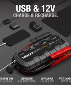 NOCO Boost Pro GB150 3000A UltraSafe Car Battery Jump Starter, 12V Battery Pack, Battery Booster, Jump Box, Portable Charger and Jumper Cables for 9.0L Gasoline and 7.0L Diesel Engines 26 81mp4keEKrL