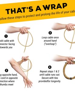 GLS Audio Instrument Cable - Amp Cord for Bass & Electric Guitar - Straight to Right Angle 1/4 Inch Instrument Cable - Brown/Yellow Braided Tweed, 10ft 10 Ft. Right-Angle Gold 28 81mpyDLn2yL