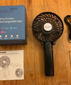 VersionTECH. Mini Handheld Fan, USB Desk Fan, Small Personal Portable Table Fan with USB Rechargeable Battery Operated Cooling Folding Electric Fan for Travel Office Room Household Black 60 81mqIUKK2iL