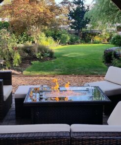 Outland Living 401 Series - 44-Inch Outdoor Propane Gas Fire Table, Espresso Brown/Rectangle 49 81mr1T9ahgL