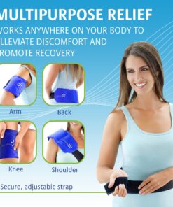 TheraPAQ Reusable Ice Pack - 14x6 Hot/Cold Gel for Shoulder, Knee, Back, Ankle Relief Gel Pack & Flexible Strap 24 81msgQSbLL