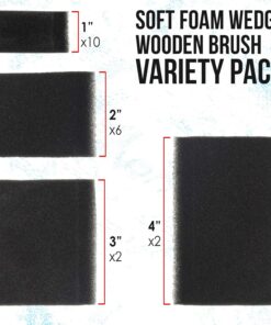 U.S. Art Supply Variety Pack Foam Sponge Wood Handle Paint Brush Set (Value Pack of 20 Brushes) - Lightweight, Durable and Great for Acrylics, Stains, Varnishes, Crafts, Art 9 81mt6BAG0JL