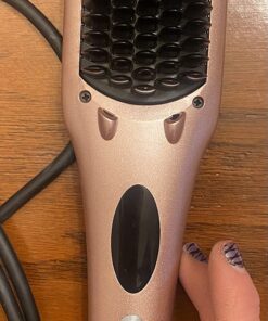 Enhanced Hair Straightener Heat Brush by MiroPure, 2-in-1 Ceramic Ionic Straightening Brush, Hot Comb with Anti-Scald Feature, Auto Temperature Lock & Auto-Off Function (Pink) 4 Piece Set Pink 47 81mu t6fptL