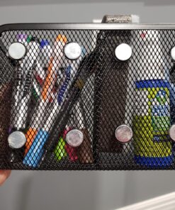Workablez Pencil Holder for Desk, Magnetic Pen Holder for Refrigerator, Magnetic Marker Holder for Whiteboard, Magnetic Holder, Whiteboard Marker Holder Magnetic Marker Holder w. 2 Large Compartments 2 compartments 33 81mu2BIE29L