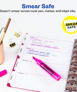 Avery Hi-Liter Desk-Style Highlighters, Smear Safe Ink, Chisel Tip, 12 Fluorescent Pink Highlighters (24010) 7 81muTtZMBVL