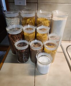 ZENS Glass Canisters Jar with Lid, Airtight Sealed 15 Fluid Ounce Spice Jars Sets of 2, Clear Small Kitchen Storage Containers for Herbs,Tea 4.76 x 3.15 IN 03-15oz*2 34 81mv31DPSLL