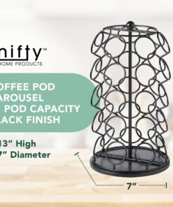 Alternative view of Nifty K Cup Holder – Compatible with K-Cups, Coffee Pod Carousel | 35 K Cup Holder, Spins 360-Degrees, Lazy Susan Platform, Modern Black Design, Home or Office Kitchen Counter Organizer 35 K Cup Holder | Black