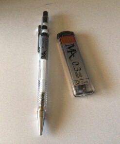 MozArt Mechanical Pencil Set with Case - 4 Sizes: 0.3, 0.5, 0.7 & 0.9mm with 30 HB Lead Refills Each & 4 Eraser Refills -Sketch, Drafting, Art, Drawing Supplies (Clear) Clear 61 81mxQcuSXUL