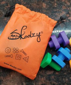 Skoolzy Nuts and Bolts 12 Piece Toy Building Block Set Sensory Occupational Therapy STEM for 18+ Months Toddler Toys & Kids, Includes eBook Travel 12 Piece 34 81mxzQ88hrL 1