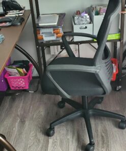 Ergonomic Office Chair Cheap Desk Chair Mesh Computer Chair with Lumbar Support Arms Modern Cute Swivel Rolling Task Mid Back Executive Chair for Women Men Adults Girls,Black Black 61 81n ysAIwAL