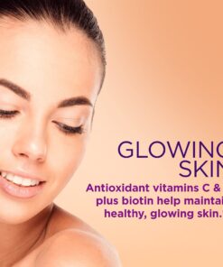 Nature's Bounty Optimal Solutions Hair, Skin & Nails with Biotin and Collagen, Citrus-Flavored Gummies Vitamin Supplement, 2500 mcg, 80 Ct 80 Count (Pack of 1) 22 81n2MWjudoS