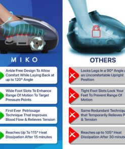 MIKO Foot Massager Machine with Deep-Kneading, Compression, Shiatsu, and Heat for Plantar Fasciitis, Neuropathy, Fits up to Men Size 13 Grey With Button 29 81n4OSiQIsL