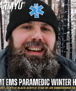 Alternative view of Army Universe Black EMS EMT Emergency Medical Star of Life Knit Winter Acrylic Watch Cap Hat