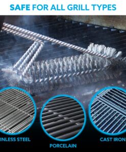 Kona 360/Clean Grill Brush - Powerful 30-Second Grill Cleaner - The World's Best Grill Brush, Bristle | Free of Brass Wire & Safe BBQ Grill Brush, BBQ Brush Accessory for Grill Cleaning Kit - 18 Inch 1 Black 26 81n6Sbulf1L