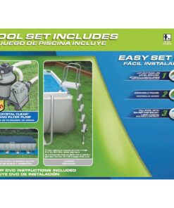 Intex 18ft X 9ft X 52in Ultra Frame Rectangular Pool Set with Sand Filter Pump, Ladder, Ground Cloth & Pool Cover 24 81nBLFOT7gL