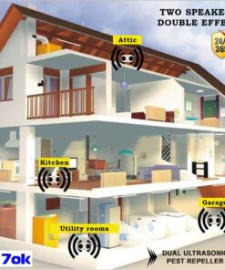 KN-18 Double Ultrasonic Mouse, Rat, Rodent, Squirrel Repeller white 10 81nBkhABicL