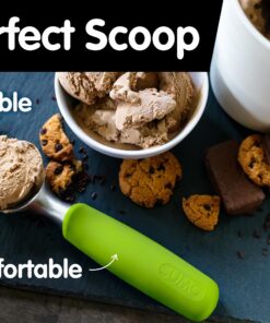 SUMO Ice Cream Scoop - Heavy Duty Stainless Steel Icecream Scooper, Comfortable Non-slip Grip Handle, Dishwasher Safe for Easy Cleaning, Green 1-Pack 15 81nDh0eP3FL