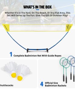 Alternative view of EastPoint Sports Easy Setup Badminton Set - Backyard Outdoor Game for Family Fun - Includes 2 Racket & 2 Shuttlecocks
