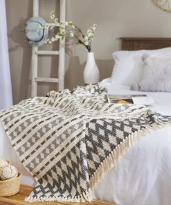 DII California Casual, Colby Southwest Woven Throw, Black & Gray, 50x60 50x60" 29 81nGK6blPqL 2