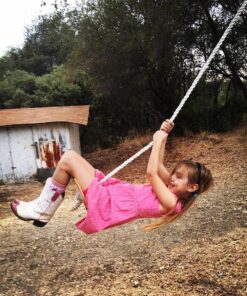 Swurfer Swift - Maple Wood Disc Swing for Kids Ages 4 and Up, Holds up to 150 Pounds - Includes 18" Curved Seat Swing with Heavy Duty Braided Rope, Brown Disc Tree Swing 19 81nHo44Kn6L