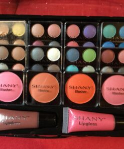 SHANY Carry All Makeup Train Case with Pro Makeup Set, Makeup Brushes, Lipsticks, Eye Shadows, Blushes, Powders, and more - Reusable Makeup Storage - Premium Gift Packaging - Silver 40 81nI4rGgcsL