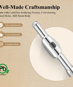 Alternative view of Eastar Piccolo Instrument for Beginners Students, Key of C Piccolo Flute, Resin, with Hard Case, Cleaning Rod, Cloth, Swab and Gloves, 2-Piece, Silver Plated Piccolo, Black, EPC-3S