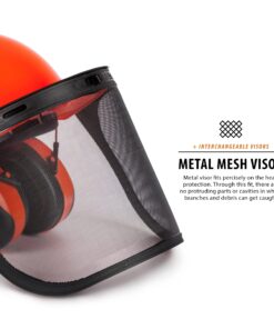 TR Industrial Forestry Safety Helmet and Hearing Protection System (Orange) Orange 19 81nJbjWsM2L