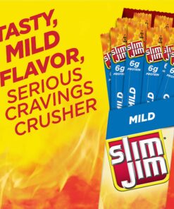 Slim Jim Giant Smoked Meat Sticks, Mild Flavor, Keto Friendly, 0.97 Oz. 24-Count 8 81nMwX2pO4L