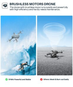 SYMA GPS Drone with 4K EIS UHD 90°FOV Camera for Adults Beginner, FPV RC Quadcopter with Brushless Motor, 2 Batteries 54 Min Flight Time, 5GHz Transmission, Smart Auto Return Home, Follow Me 26 81nMxdP1xL
