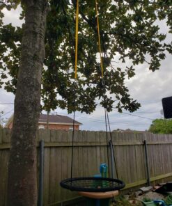 Safe Tree Swing Hanging Kit (Set of 2) - 10ft Long Straps with Two Alloy Carabiners and 2000 Lb Breaking Strength - Easy & Fast Installation for All Types of Swings and Children Black/Yellow 35 81nPR1l29iL