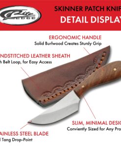Alternative view of Szco Supplies 4.75” Small Slim Skinner Patch Outdoor Hunting Knife with Brown Leather Sheath (DH-7990)