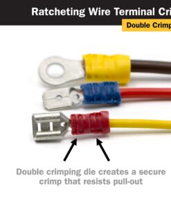 TITAN 11477 Ratcheting Wire Terminal Crimper Tool for Insulated Terminals, Fixed Jaw Crimper Fixed Jaw Crimper for Insulated Terminals 30 81nR8BjrGLL
