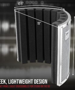 LyxPro VRI-30 Sound Absorbing and Vocal Booth Recording Microphone Isolation Shield Panel for Home Office and Studio Portable & Foldable Stand Mount Adjustable 26 81nTgW w1S