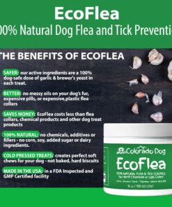 EcoFlea by ColoradoDog - all Natural Chewable Dog Treats for Flea and Tick Treatment and Prevention - 120 Count - no Chemicals, no Mess, no Collars 22 81nVAYs7HxL