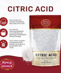 Alternative view of Spicy World Citric Acid 5 LB Bag | 100% Pure, Food Grade & Non-GMO | Versatile Citric Acid Powder for Cleaning, Bath Bombs, Preserving | Fine Granular | Premium Quality 5 Pound (Pack of 1)
