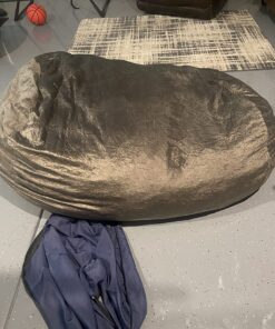 Amazon Basics Memory Foam Filled Bean Bag Lounger with Microfiber Cover, 6 ft, Grey, Solid 31 81nXa1E WyL