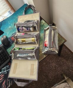 4kits Hanging Roll-Up Makeup Bag/Toiletry Kit/Travel Organizer for Women - 4 Removable Storage Bags - Organize Make Up, Cosmetics, First Aid, Medicine, Personal Care, Bathroom, Palette/Brush Holder 53 81nYPY3RS0L