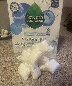 Seventh Generation Dishwasher Detergent Packs for Sparkling Dishes Free & Clear Dishwasher Tabs 45 Count, Pack of 2 (Packaging May Vary) Free and Clear 45 Count (Pack of 2) 34 81naaezSIsL
