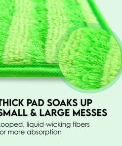 Microfiber Mop Pads 4 Pack - Reusable Washable Cloth Mop Head Replacements Best Thick Spray Wet Dust Dry Flat Velcro Attachment 18" Inch - Cleaning Refill Fits Bona, Bruce, Rubbermaid, Libman + More 1 29 81nafD1h2XL
