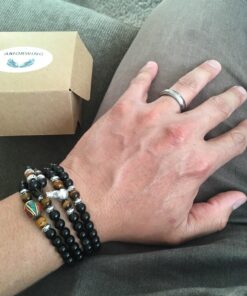 COAI Black Obsidian Stone Bracelet Necklace Mala Beads 108 Tiger Eye 43 81naj6vNs9L